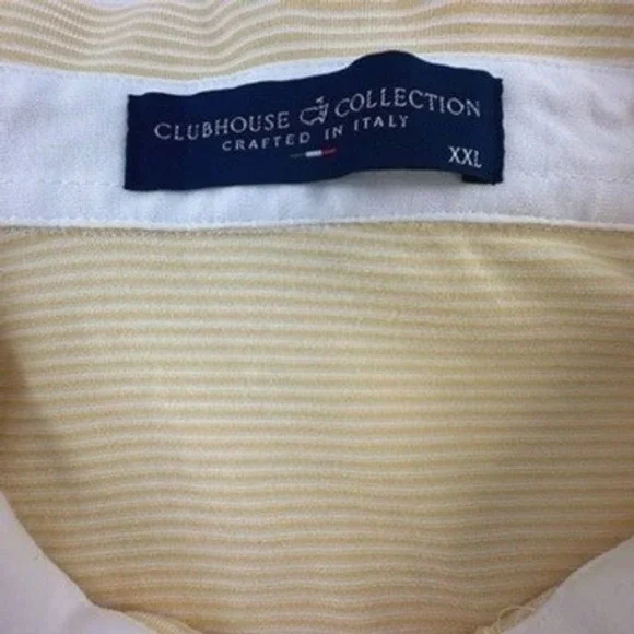 Masters Clubhouse Collection Polo Shirt Mens XXL Yellow Striped Golf CCK1780-01 - Picture 4 of 12